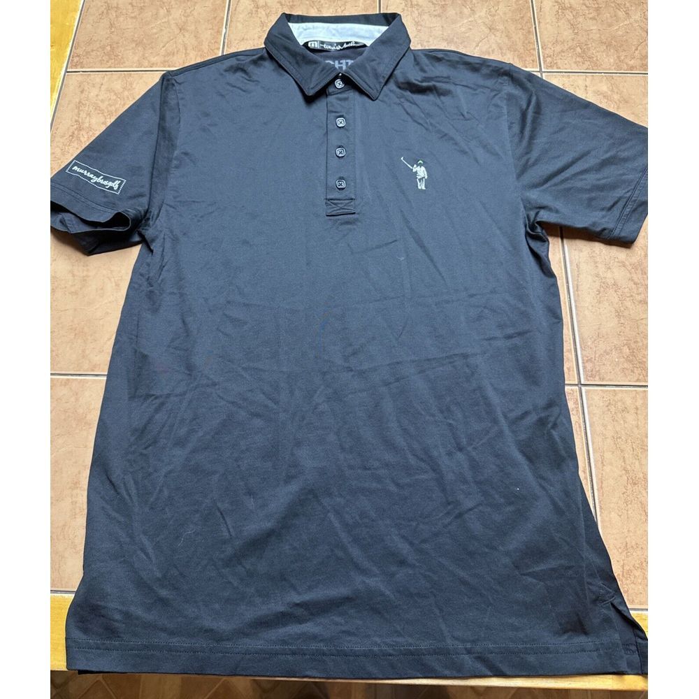 Travis Mathew Chive Golf Polo Mens Sz Med Black Short Sleeve‎ Golf Performance